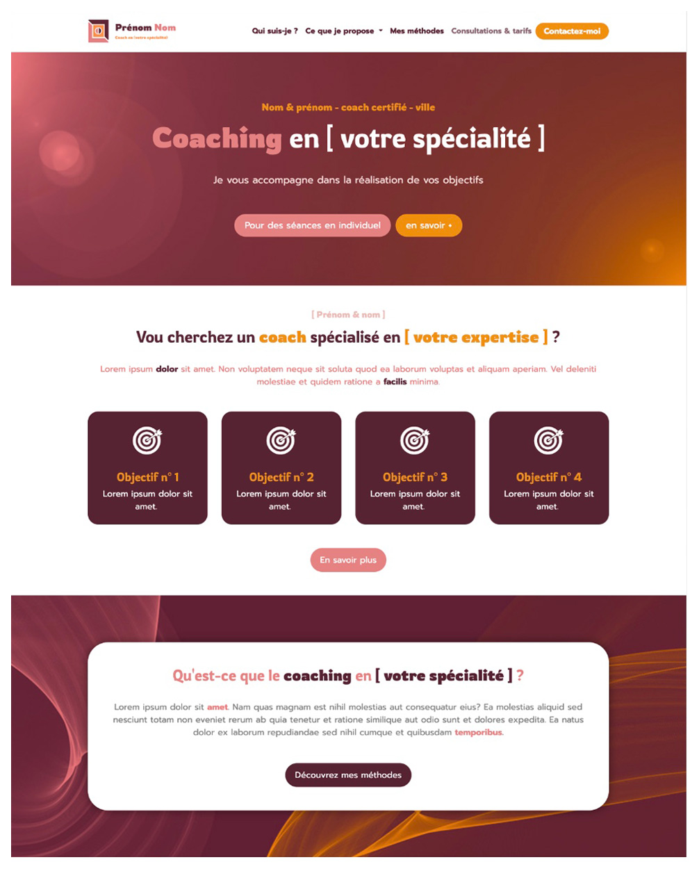 Exemple de site pour coach ou formateur